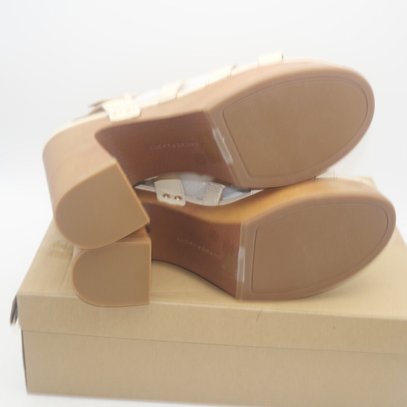 Lucky Brand NEW Lucky Brand Imana Leather Ankle Strap Sandals Heels Size US 9.5 / IT 39.5 - 5 Thumbnail