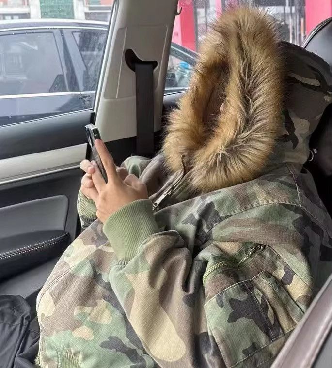 Japanese Brand Reversible Camouflage Fur Hooded Jacket, Military Style Size US L / EU 52-54 / 3 - 11 Thumbnail