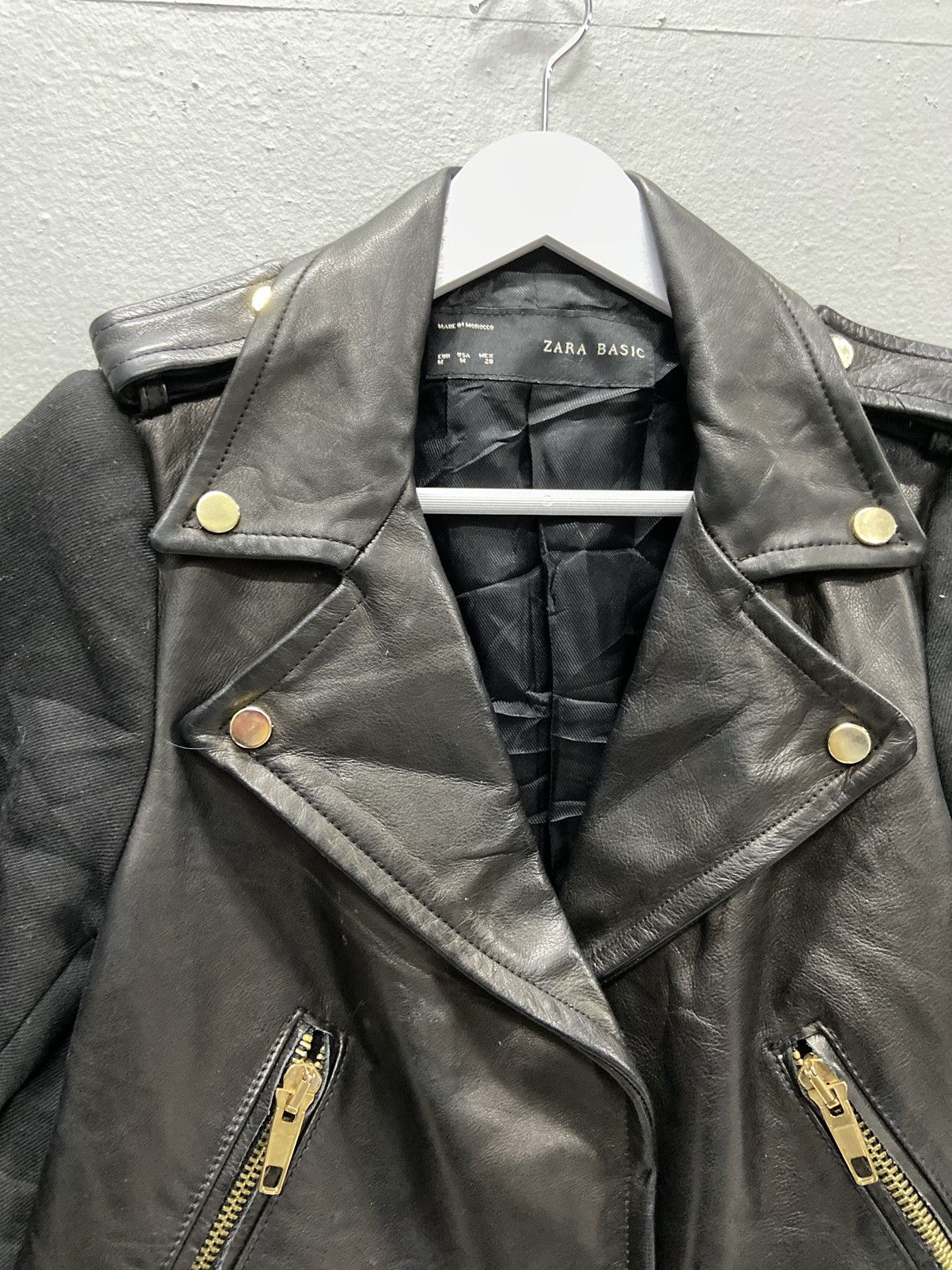 Zara ZARA LAMBSKINS JACKET COAT WOMEN BIKERS Size M / US 6-8 / IT 42-44 - 9 Thumbnail