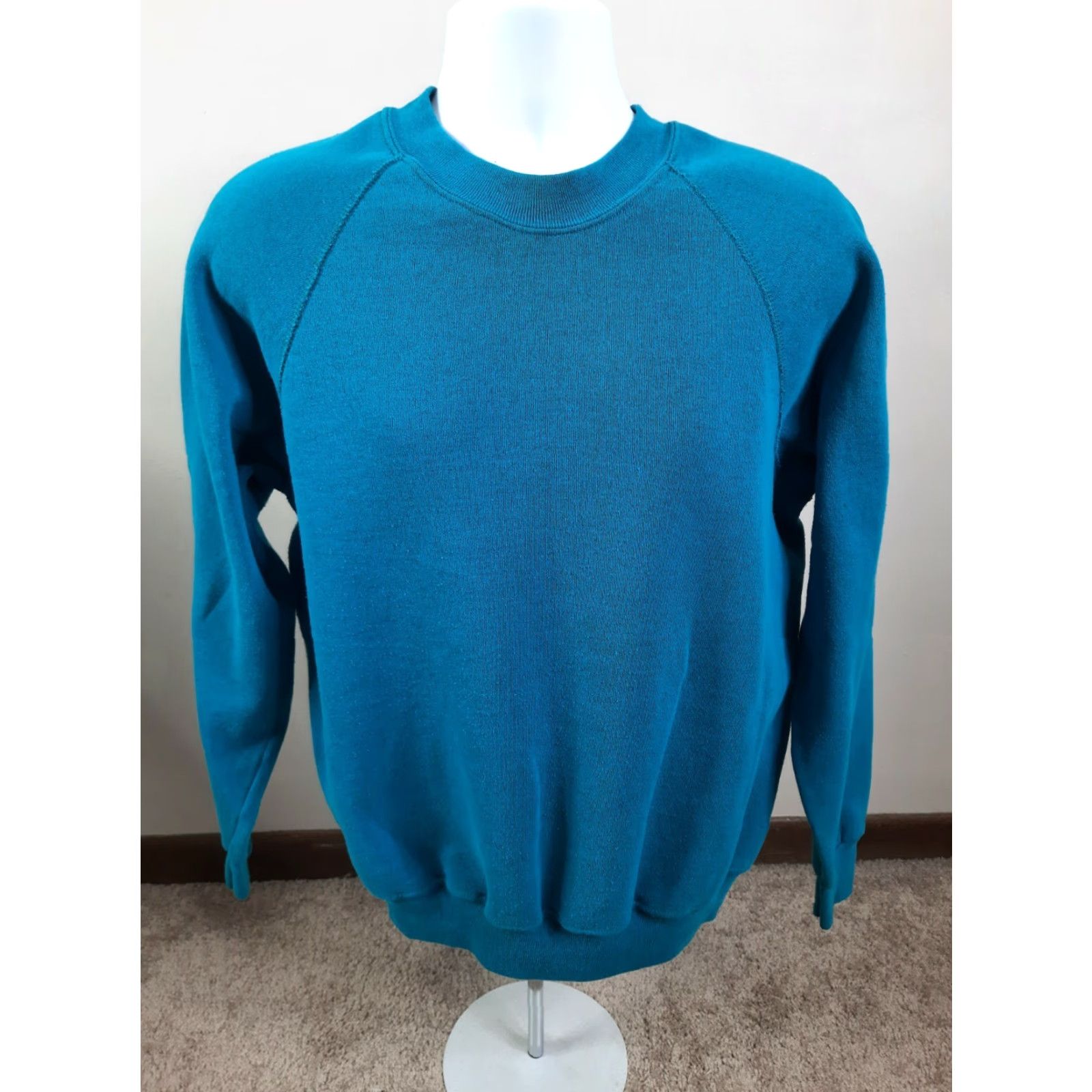 Lee VINTAGE Lee Crewneck Sweatshirt Teal Raglan VTG USA 80s Mens Large Size US L / EU 52-54 / 3 - 7 Thumbnail