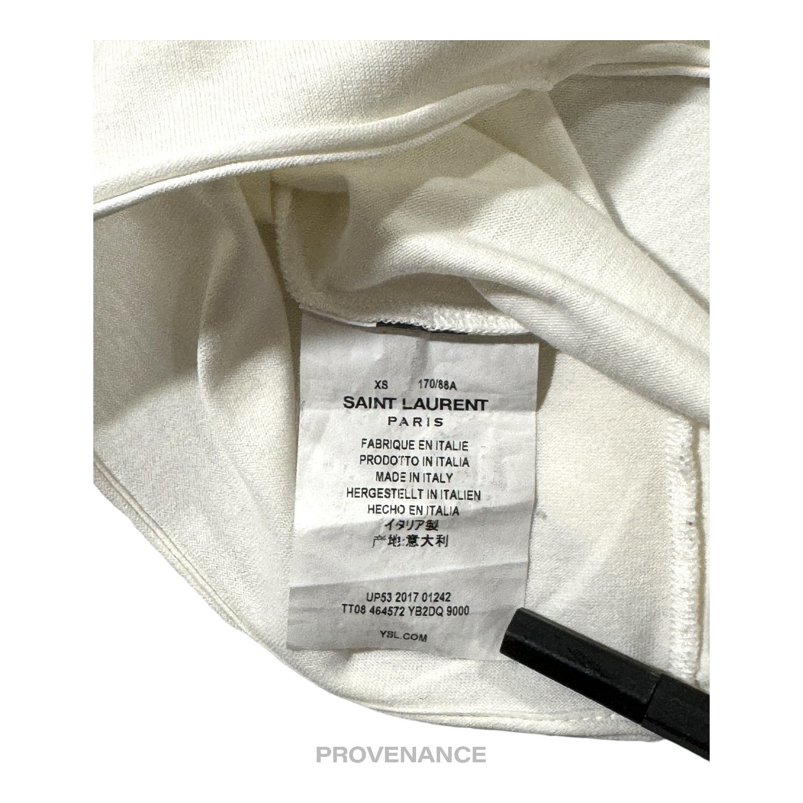 Saint Laurent Paris 🔴 Saint Laurent Paris SLP Logo T Shirt - White Size US XS / EU 42 / 0 - 8 Thumbnail