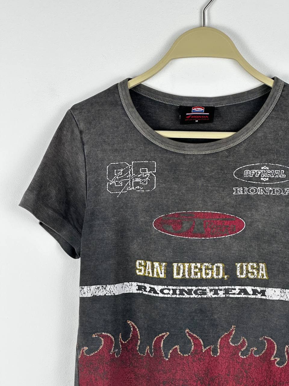 Honda × Vintage Vintage JT Racing Honda Flaming Crop Top Size M / US 6-8 / IT 42-44 - 3 Thumbnail