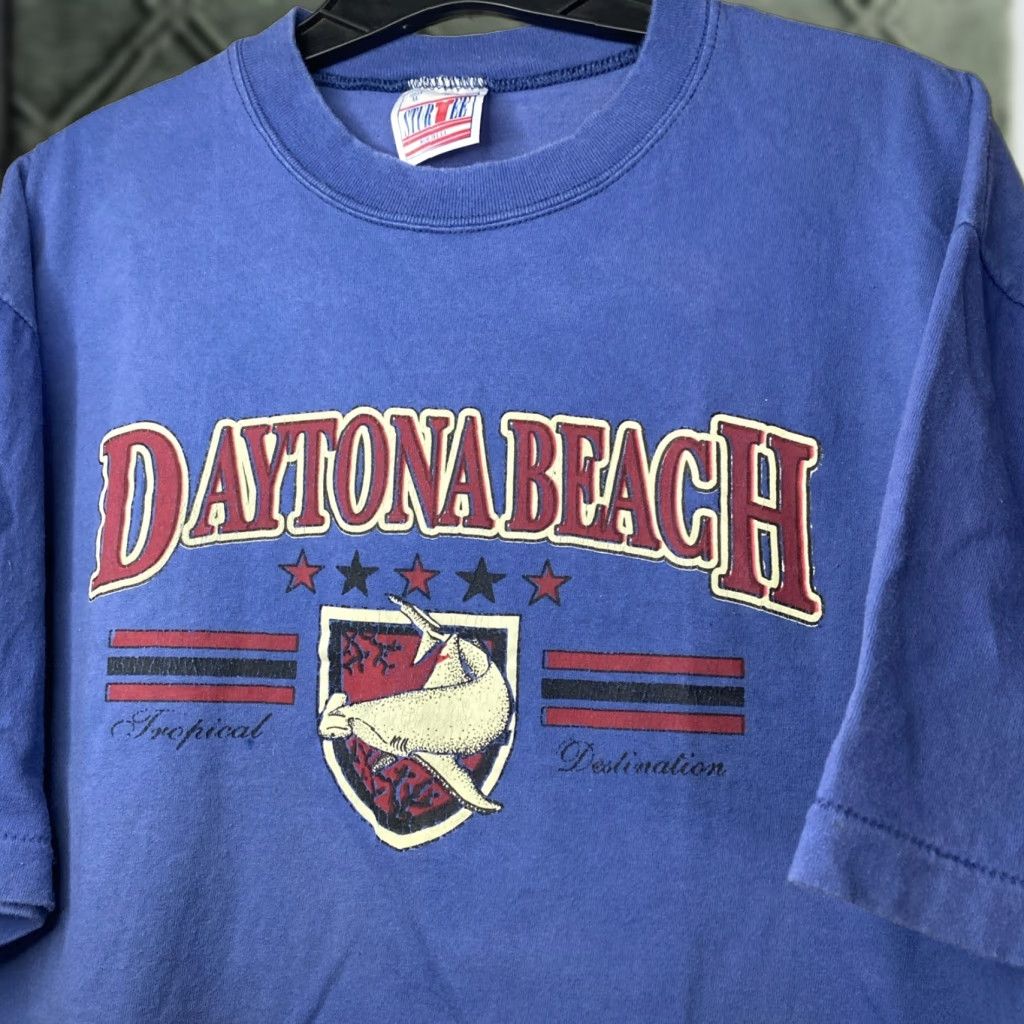 Vintage VINTAGE Dayt ona Beach Florida Stur Tee T Shirt 80s Single Stitch Unisex Adult XL Blue Shark Puff Print 1980s Sportswear/Beach Mens Womens Girls Boys Size US XL / EU 56 / 4 - 1 Thumbnail