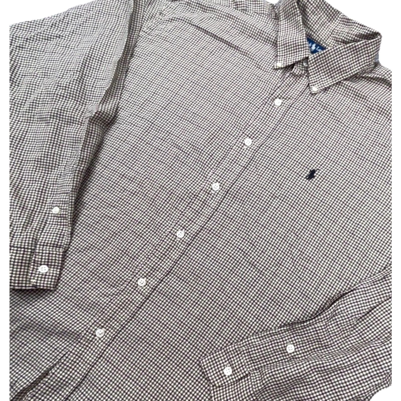 Ralph Lauren Ralph Lauren Shirt Men 2XL Brown Button-Up Check Gingham Collar Down Casual Size 48R - 3 Thumbnail