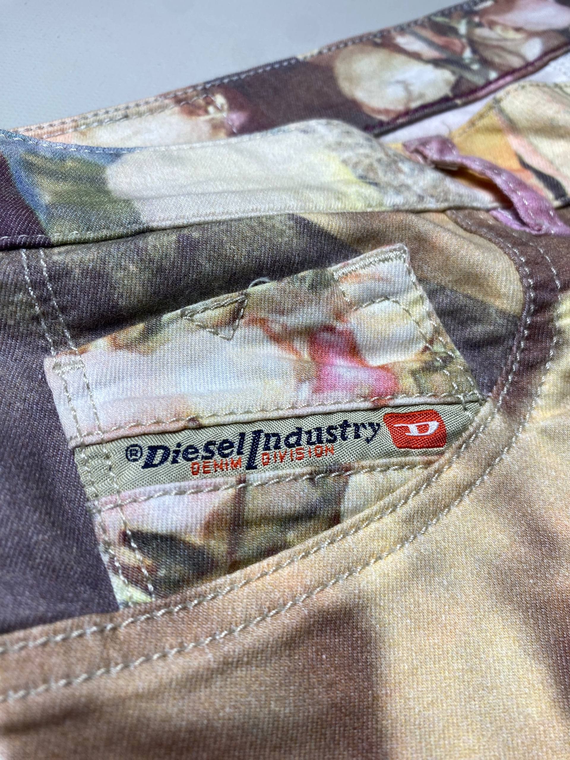 Diesel Rare Diesel Liver-SP Super Slim Low Pants All Over Print Size 29" - 3 Thumbnail