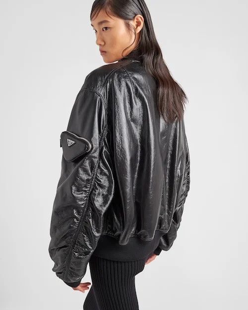 Prada Prada nappa leather bomber jacket Size S / US 4 / IT 40 - 1 Thumbnail