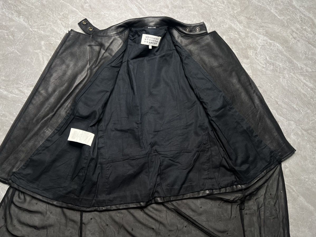 Maison Margiela MMM Line 1 Resort 2012 Biker Jacket W/ Studded Sheer Overlay Size XS / US 0-2 / IT 36-38 - 11 Thumbnail