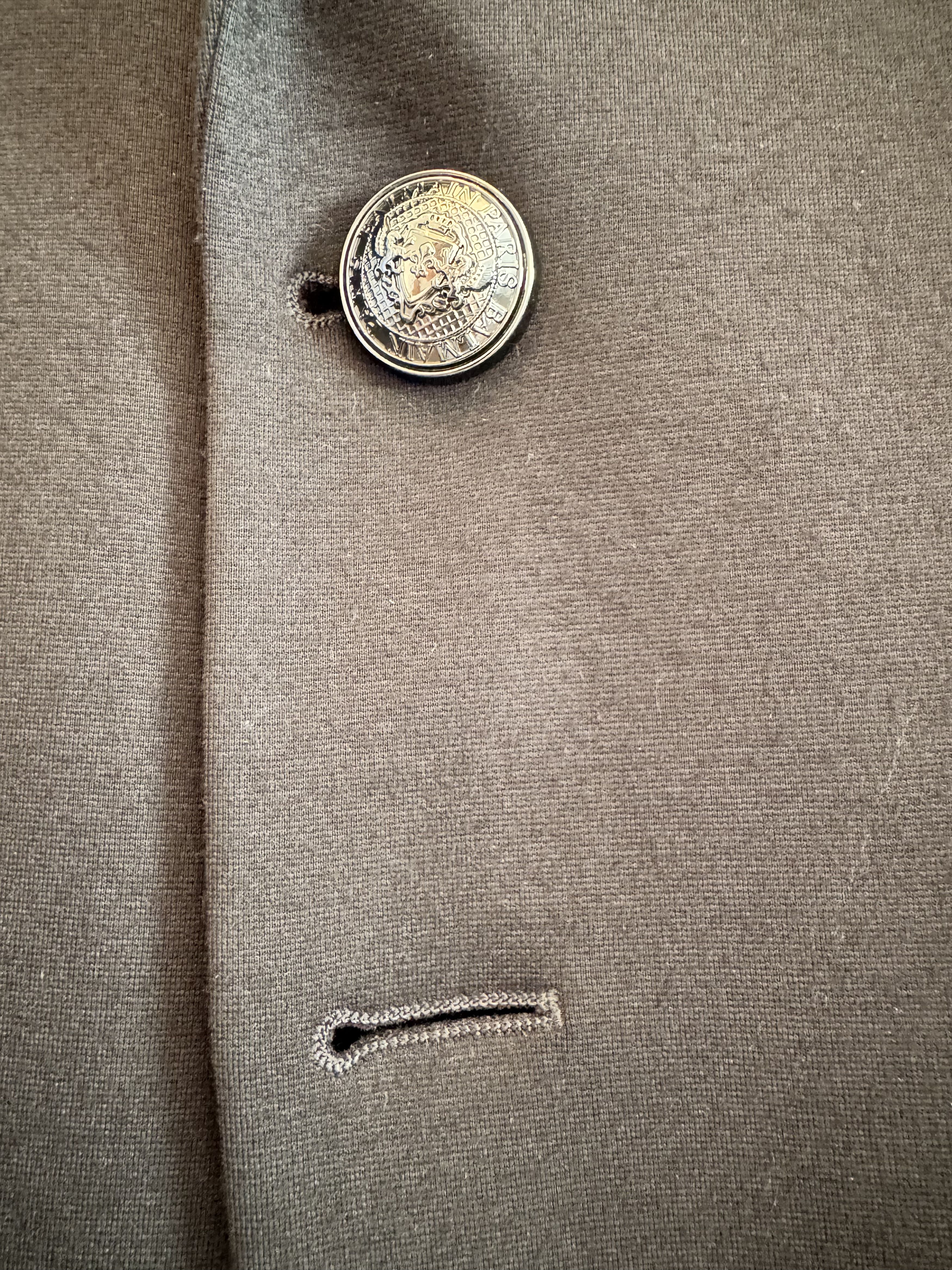 Balmain Balmain Leather Sleeve Rhinestone Logo Blazer Jacket Size US S / EU 44-46 / 1 - 3 Thumbnail
