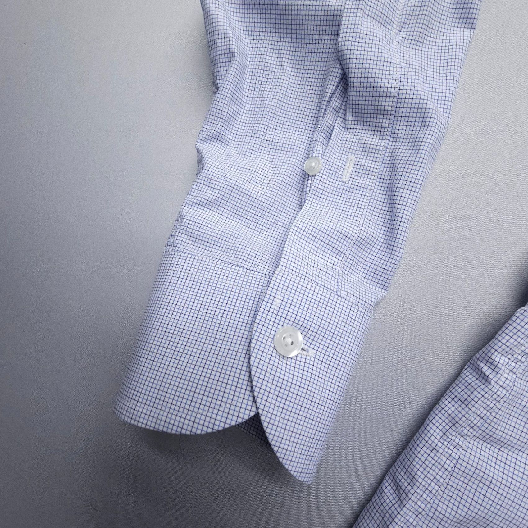 Proper Cloth Proper Cloth Dress Shirt Mens XL Blue Check 100% Cotton Formal Business Size 46R - 5 Thumbnail