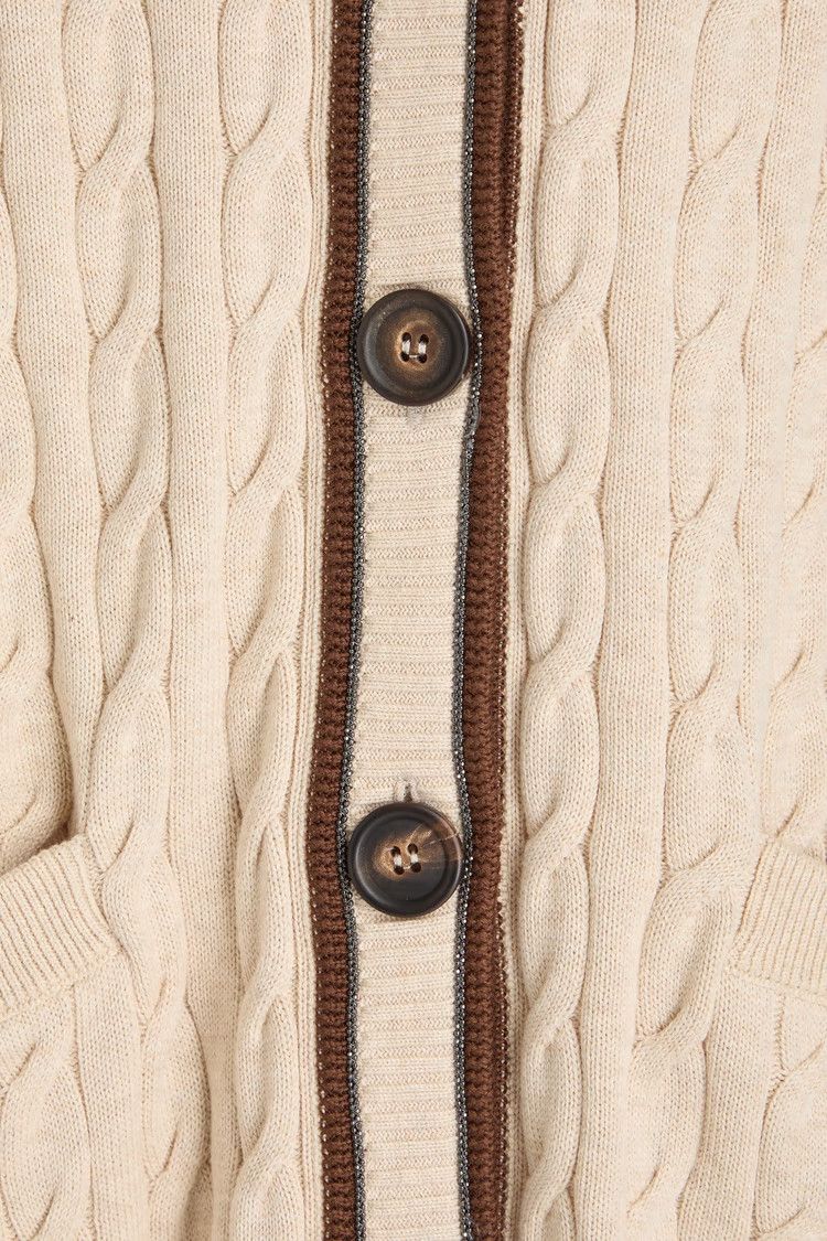 Brunello Cucinelli o1y0725 Cardigan in Beige/Brown Size M / US 6-8 / IT 42-44 - 4 Thumbnail