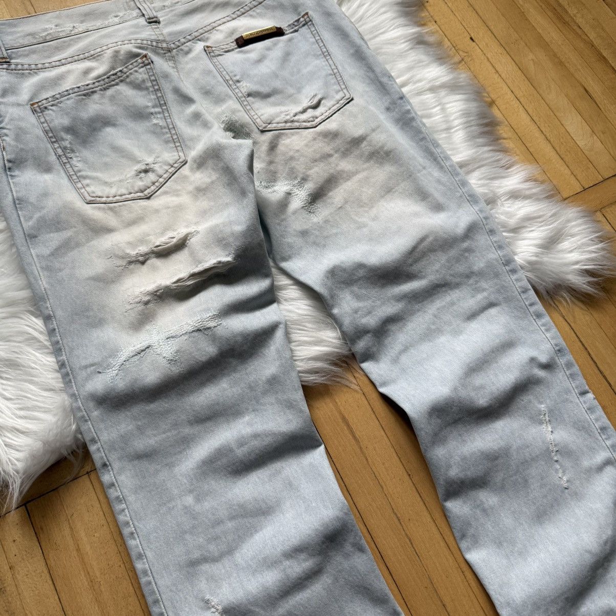 Dolce & Gabbana 📌Vintage Crazy Dolce&Gabbana 00s Distress Y2K Straight Jean Size US 30 / EU 46 - 14 Thumbnail