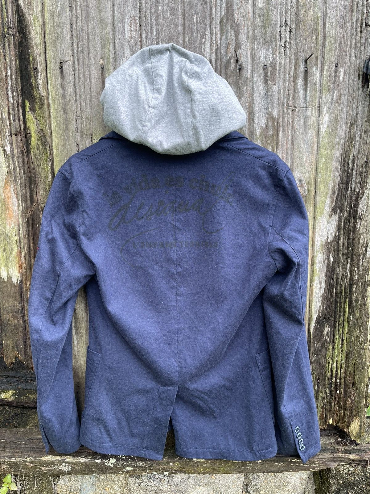 Designer Desigual Blazer Hoodie Hybrid Jacket Navy Size 48 Size US M / EU 48-50 / 2 - 10 Thumbnail
