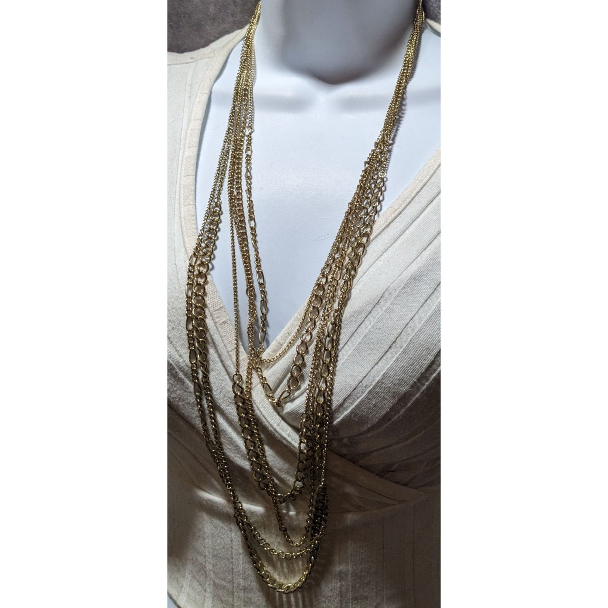 Other Y2K Glam Multilayer Gold Chain Necklace Size ONE SIZE - 8 Thumbnail