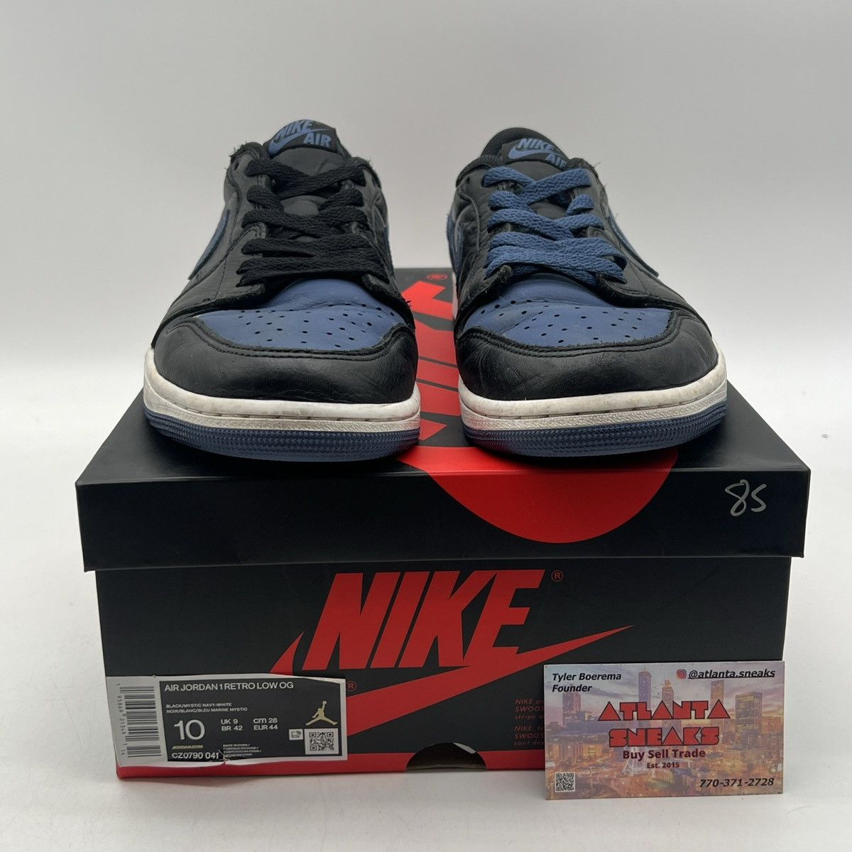 Nike Air Jordan 1 low mystic navy Size US 10 / EU 43 - 2 Thumbnail