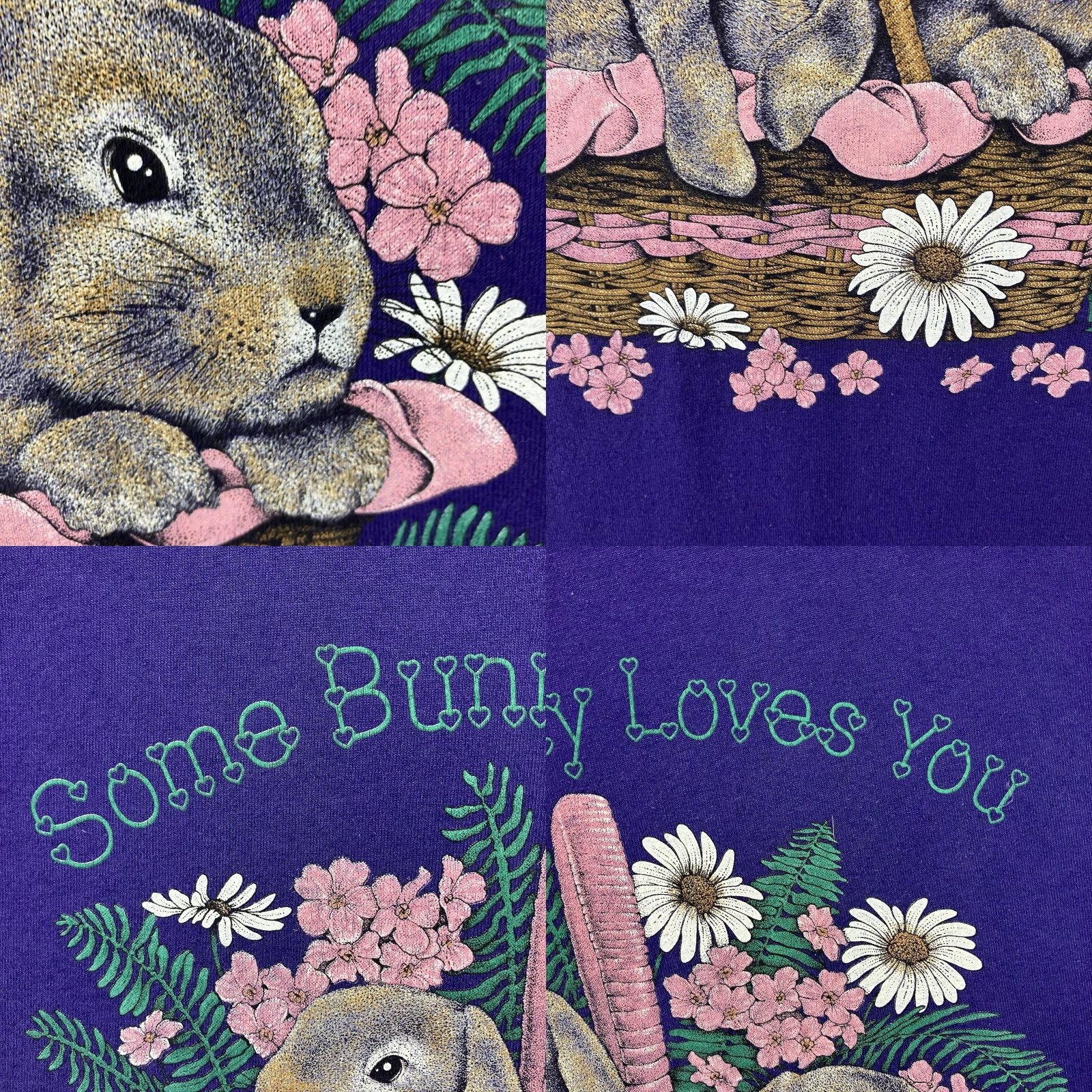 Jerzees VINTAGE Jerzees Bunny Rabbit T Shirt Adult XL Purple 90s Easter Graphic Tee Mens Boys Womens Size US XL / EU 56 / 4 - 8 Thumbnail
