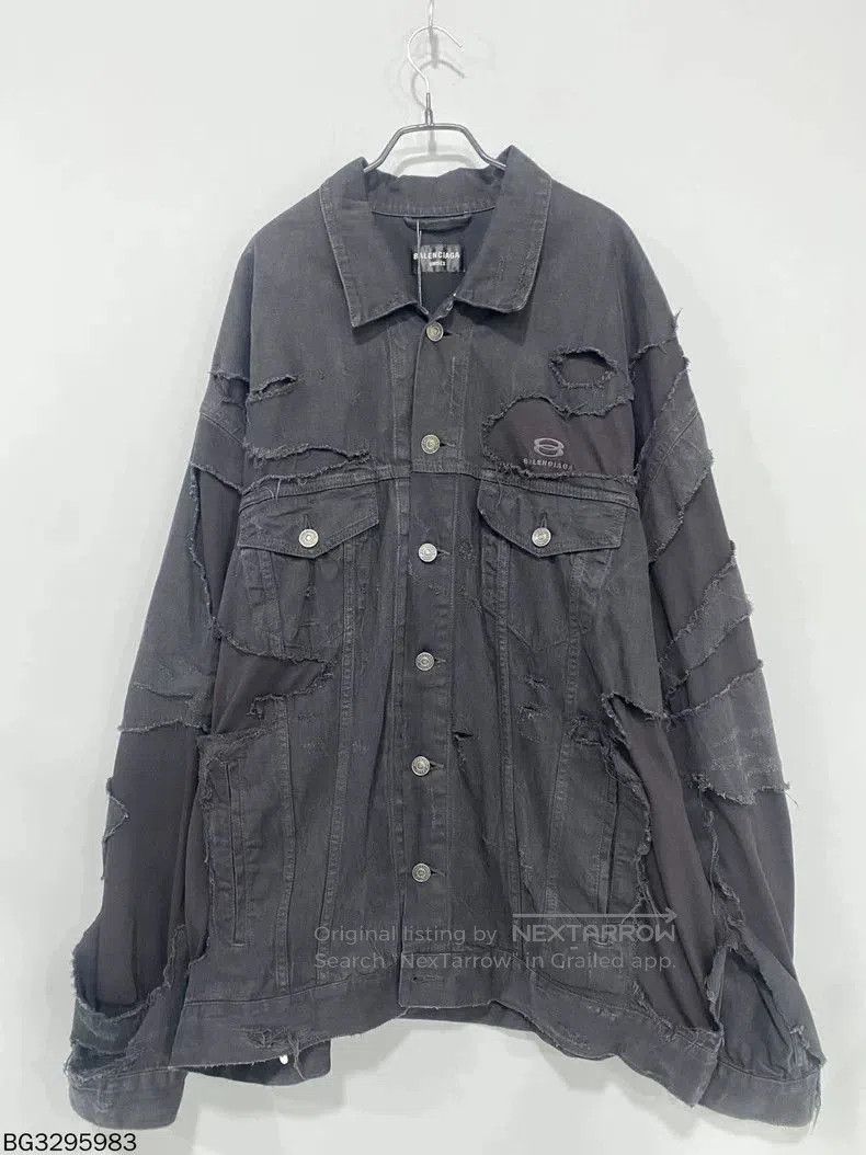 Balenciaga Distressed Denim Jacket.
