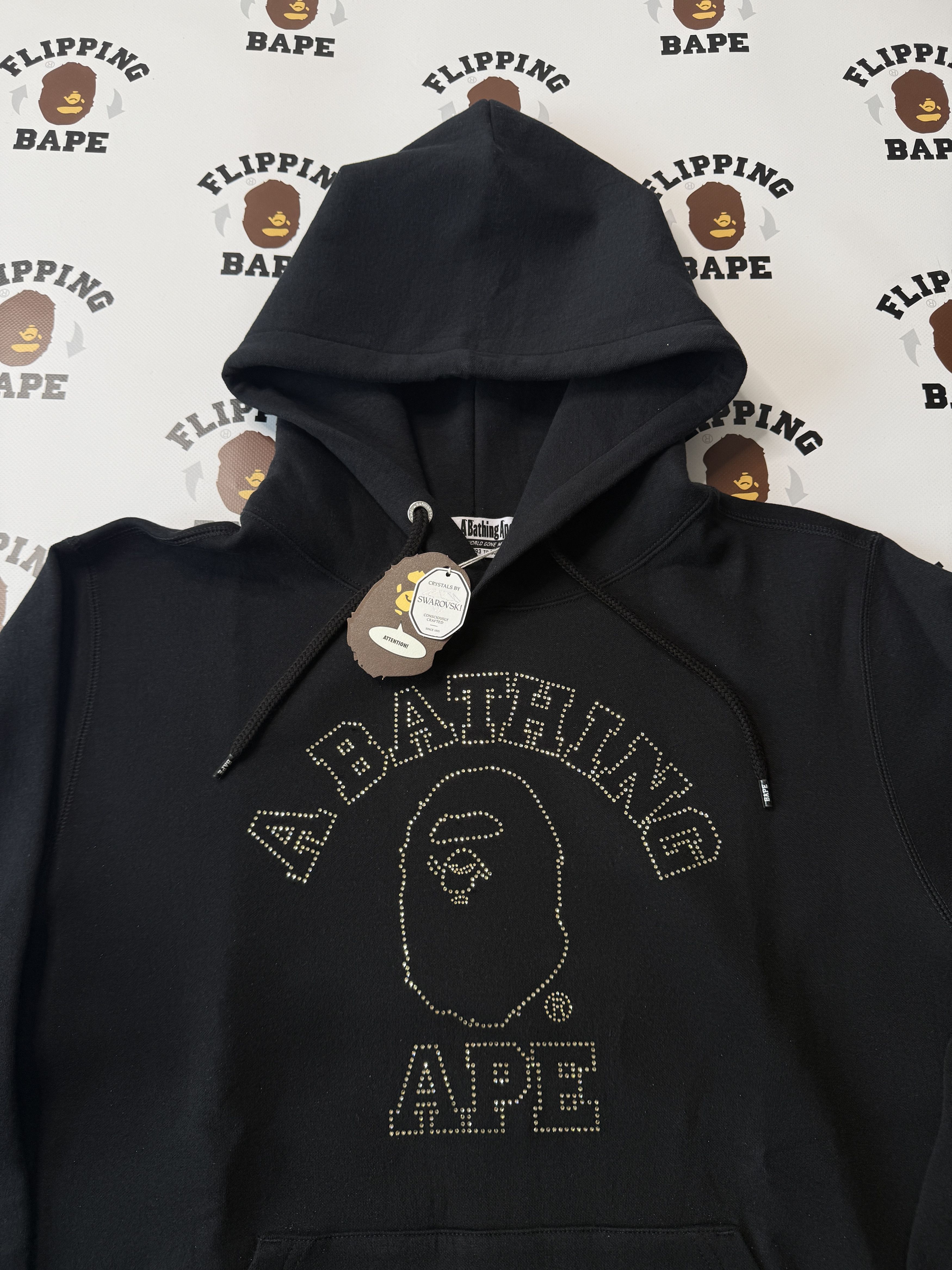 Bape × Swarovski BAPE X SWAROVSKI COLLEGE PULLOVER HOODIE Size US L / EU 52-54 / 3 - 5 Thumbnail
