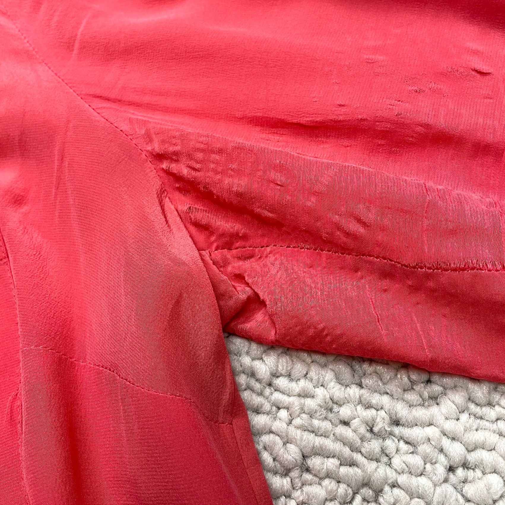 Vintage Premise Button-Up Shirt Womens 1X Plus Silk Long Sleeve Red Light Pink Classic Casual Size XL / US 12-14 / IT 48-50 - 4 Thumbnail