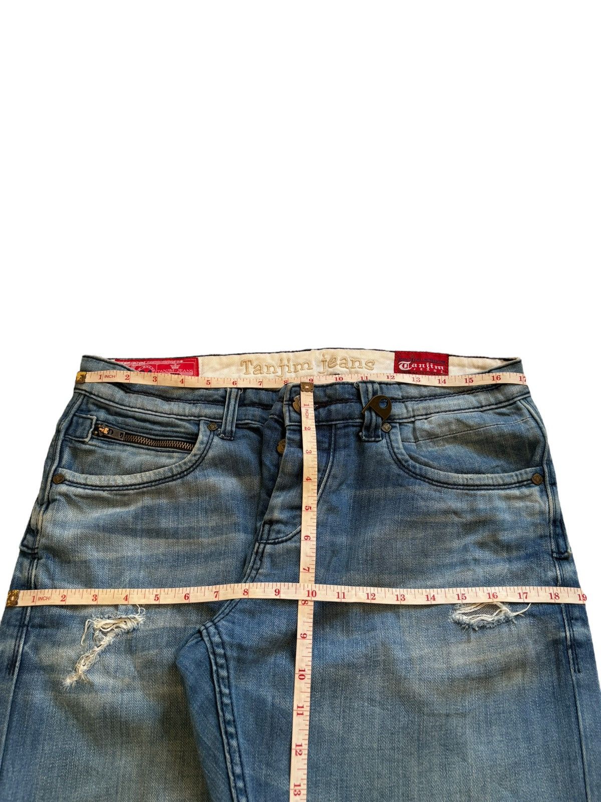 Japanese Brand Vintage Japanese Brand Blue Wash Ripped Loose Jeans Size US 34 / EU 50 - 15 Thumbnail