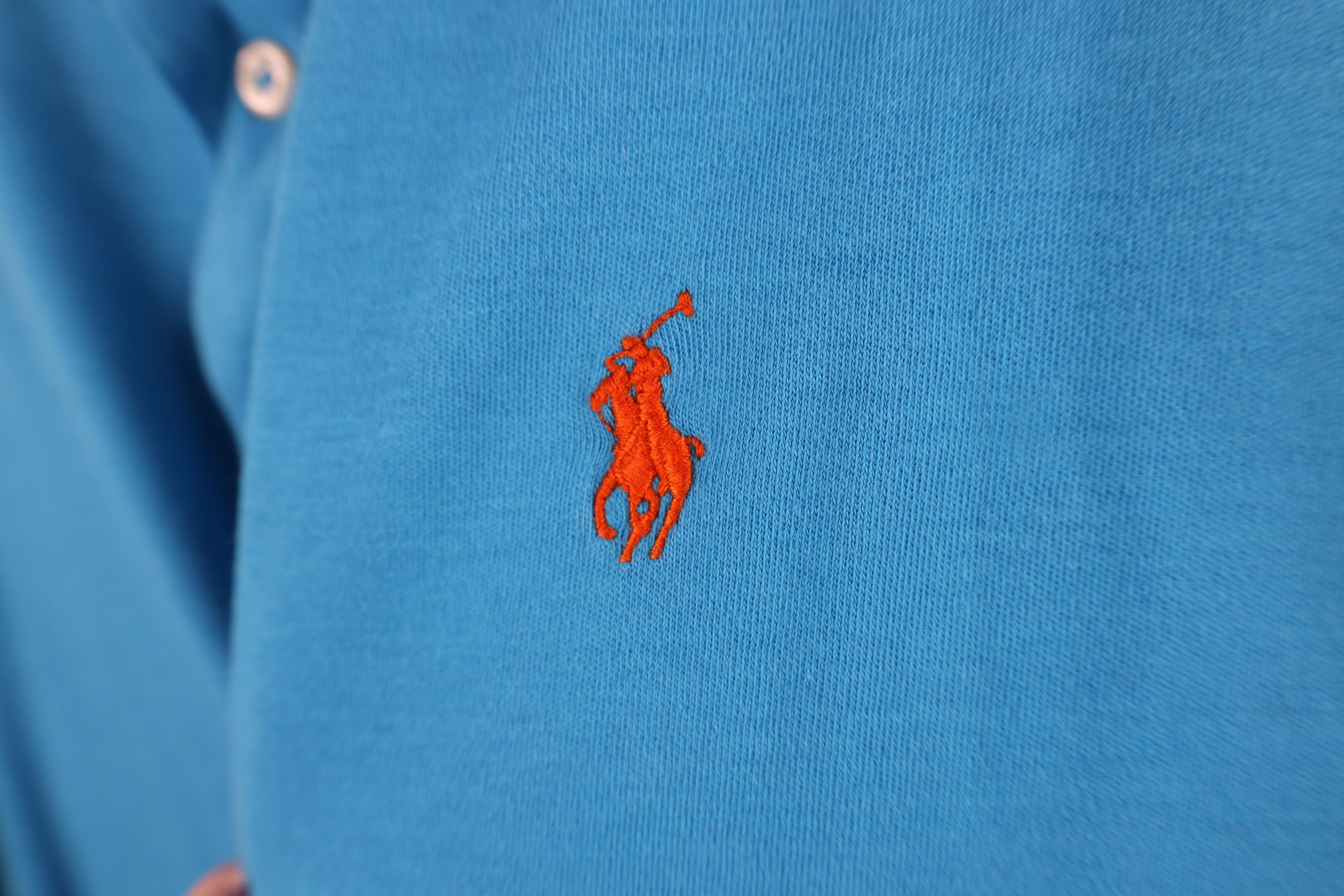 Ralph Lauren × Vintage Vintage 90s Ralph Lauren Cotton Knit Golf Polo Shirt Blue Size US L / EU 52-54 / 3 - 7 Thumbnail