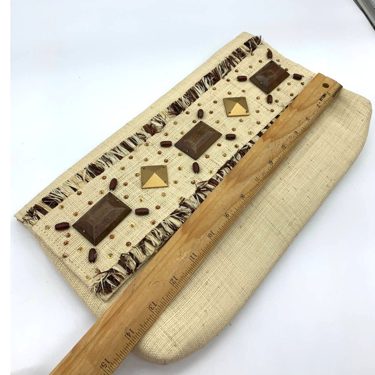 Banana Republic Banana Republic Raffia Clutch Womens Small Bag Brown Purse Size ONE SIZE - 4 Thumbnail