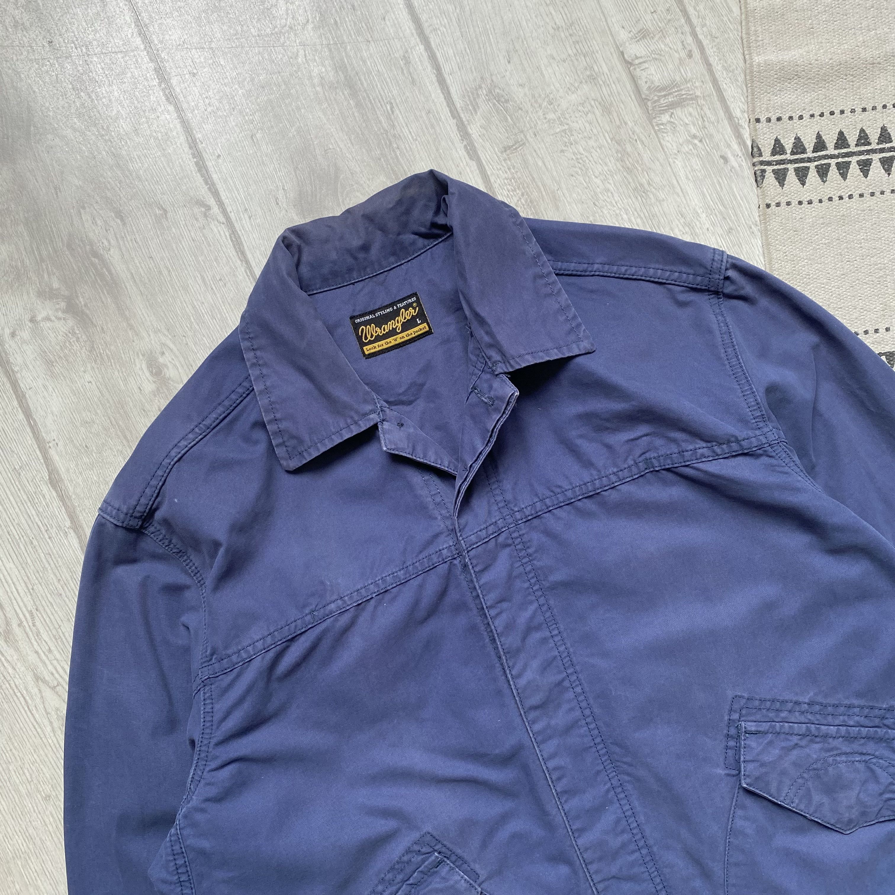 Le Laboureur Vintage 90s Faded Wrangler work jacket Sanfor French Chore Size US L / EU 52-54 / 3 - 2 Thumbnail