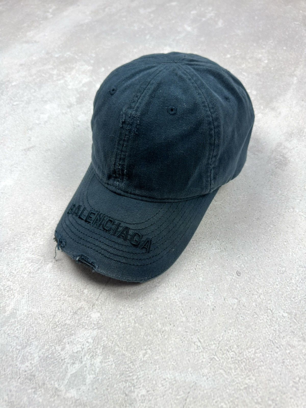 Balenciaga Balenciaga Logo Visor Distressed Blue Cap Y2k Size ONE SIZE - 5 Thumbnail