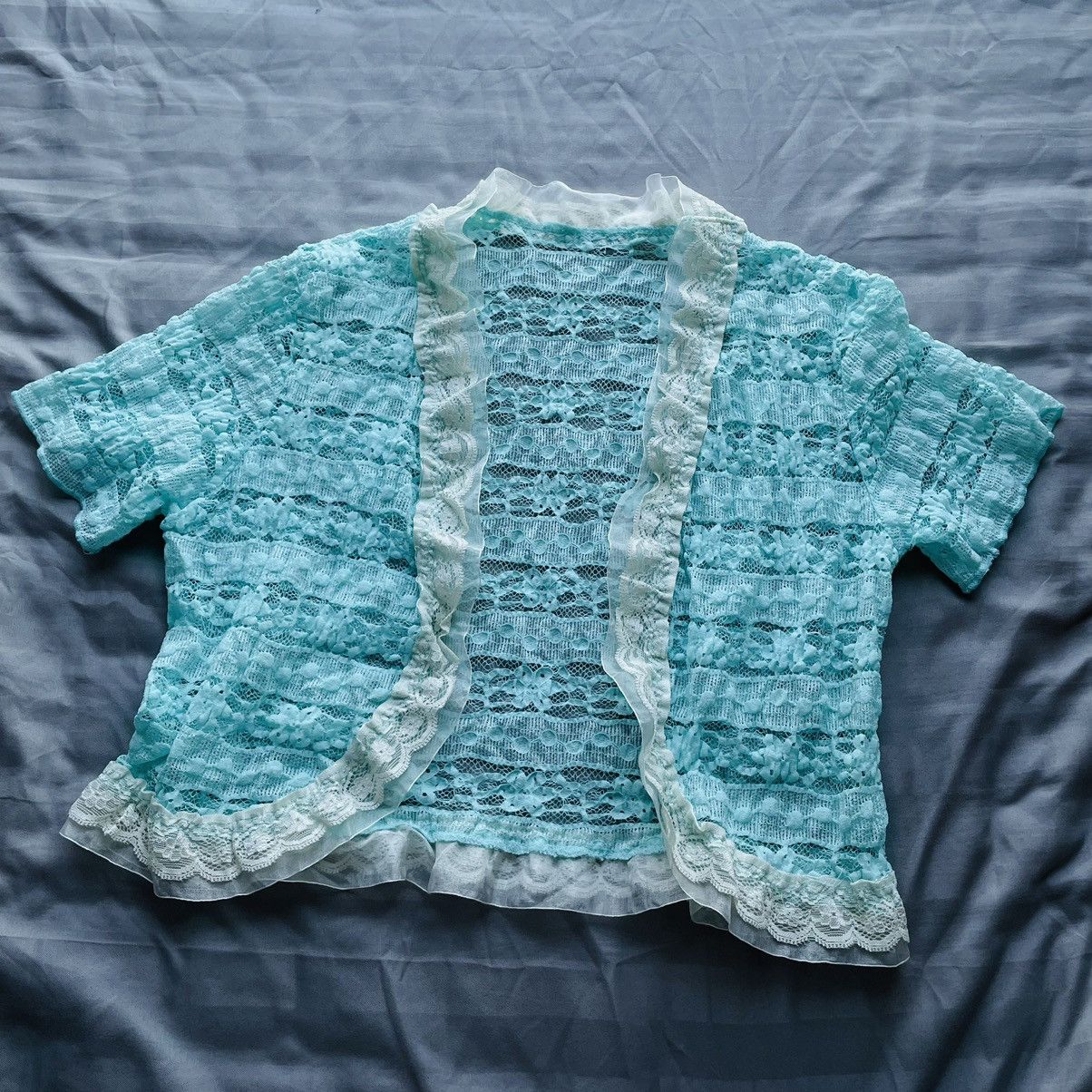 If Six Was Nine × Japanese Brand Japanese Floral Lace Cropped Vest Size M / US 6-8 / IT 42-44 - 1 Thumbnail
