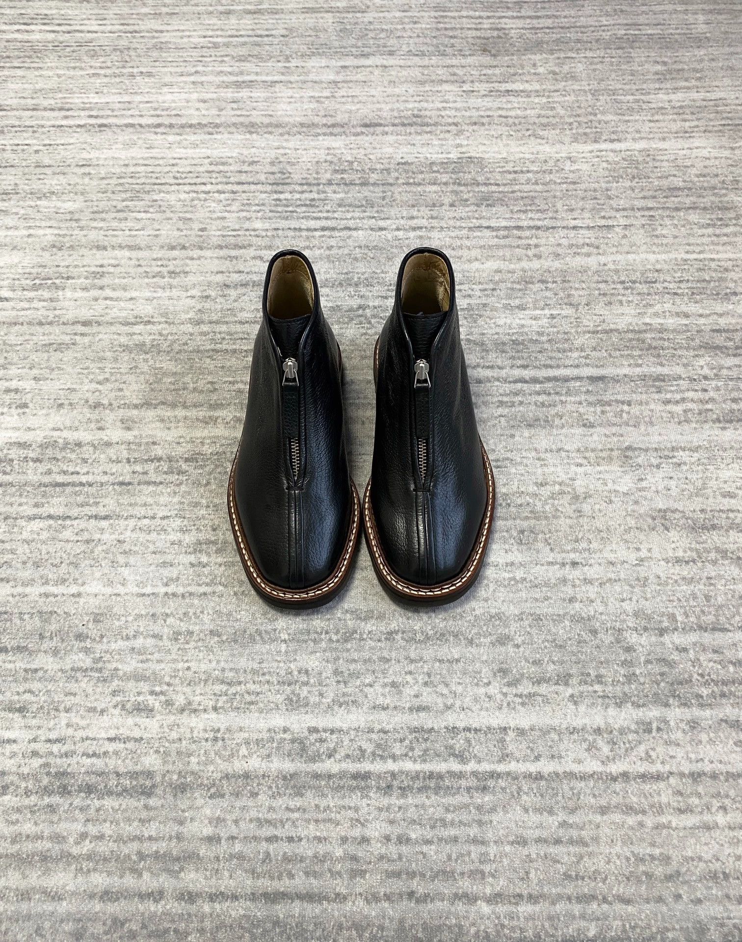 Lemaire Lemaire Black Litchi Zipped Monk Chinese Boots Size US 5.5 / IT 35.5 - 1 Thumbnail