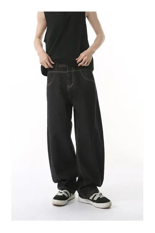 Jean American high street casual machete retro loose washed jeans Size US 32 / EU 48 - 3 Thumbnail