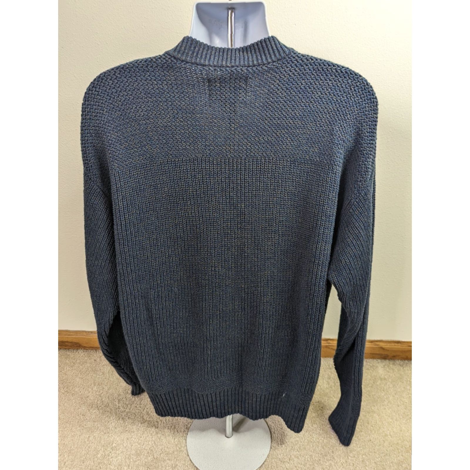 Vintage VINTAGE Red Head Men’s Henley Sweater Large Knit Pullover Blue Button Waffle Knit 80s 90s Classic Mens Size US L / EU 52-54 / 3 - 3 Thumbnail
