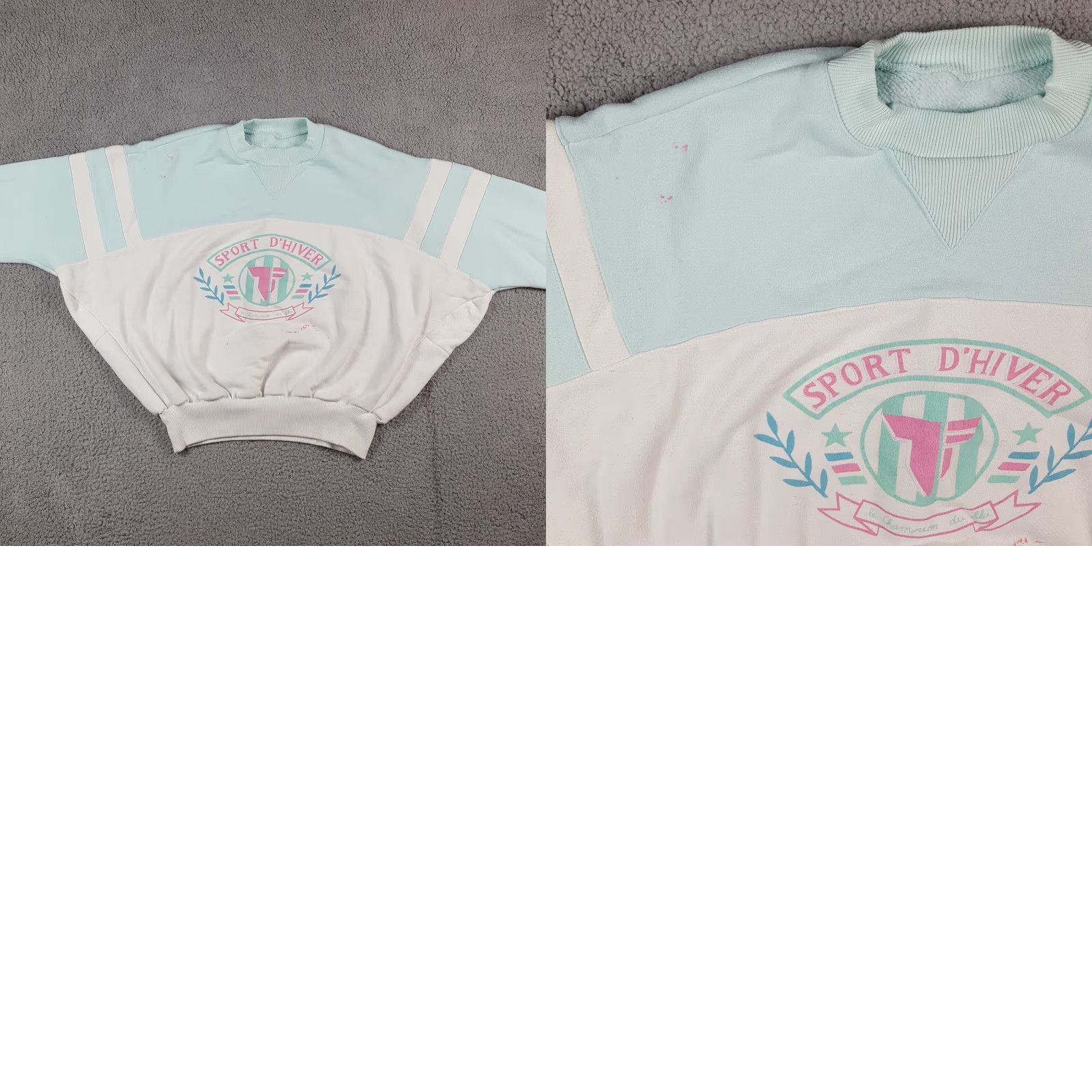 Jerzees VINTAGE Jerzees Sweatshirt Womens M Blue 80s 90s Winter Sport D'hiver Crewneck Pullover Size M / US 6-8 / IT 42-44 - 8 Thumbnail