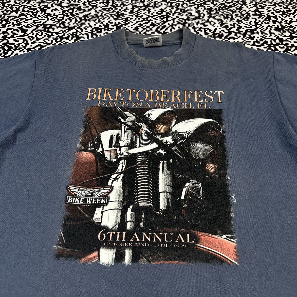 Harley Davidson Vintage 1998 Biketoberfest Harley Single Stitch Faded Tshirt Size US L / EU 52-54 / 3 - 6 Thumbnail