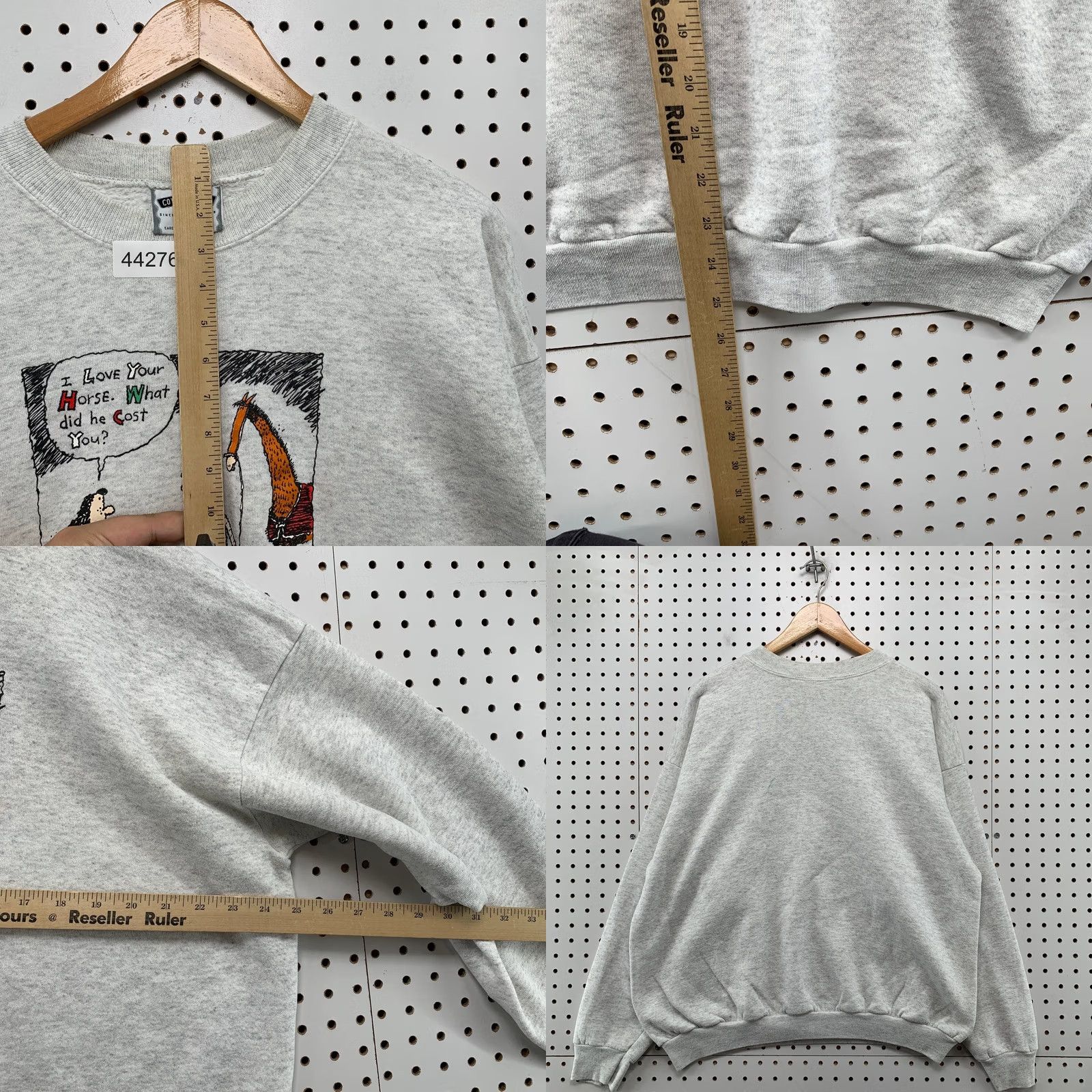 Lee VINTAGE Nike Shirt Mens XL Gray 90s Funny Horse Arm And Leg Joke Crewneck Sweatshirt Fleece USA Size US XL / EU 56 / 4 - 8 Thumbnail