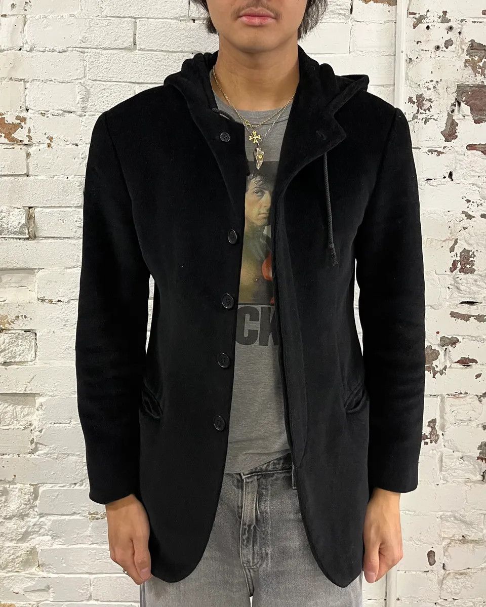 Emporio Armani 1990s Emporio Armani Black Hooded Blazer Jacket Size US S / EU 44-46 / 1 - 2 Thumbnail