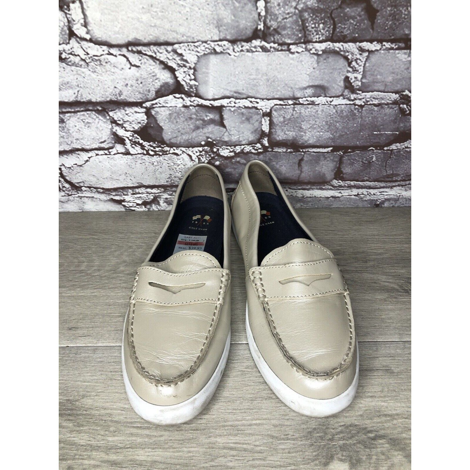 Cole Haan Cole Haan Silver Leather Penny Loafer Casual Slip On Shoes W Size US 9.5 / IT 39.5 - 2 Thumbnail