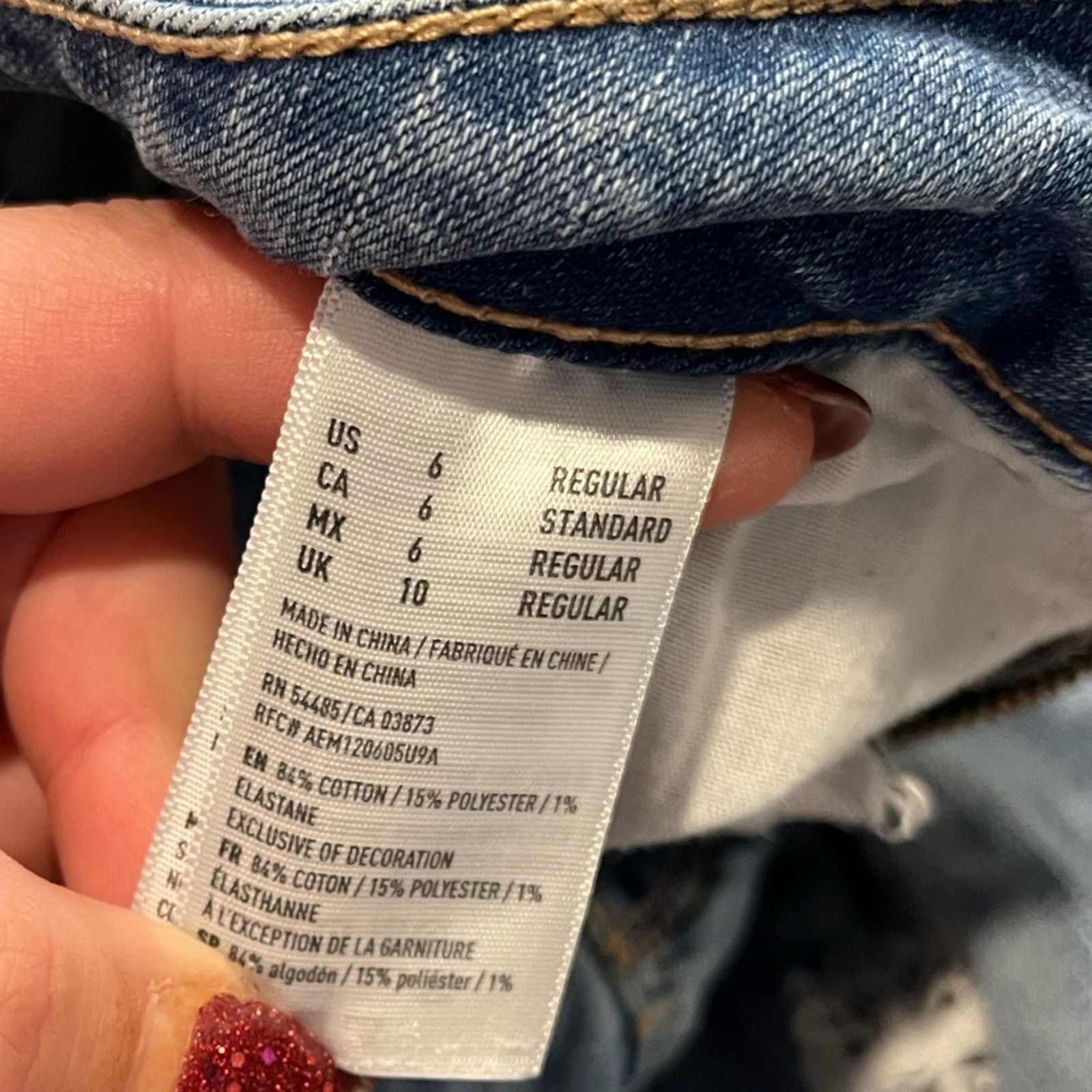 American Eagle Outfitters American Eagle Crop Jeans Ripped Super Stretch Denim Blue 6 Size 28" / US 6 / IT 42 - 8 Thumbnail