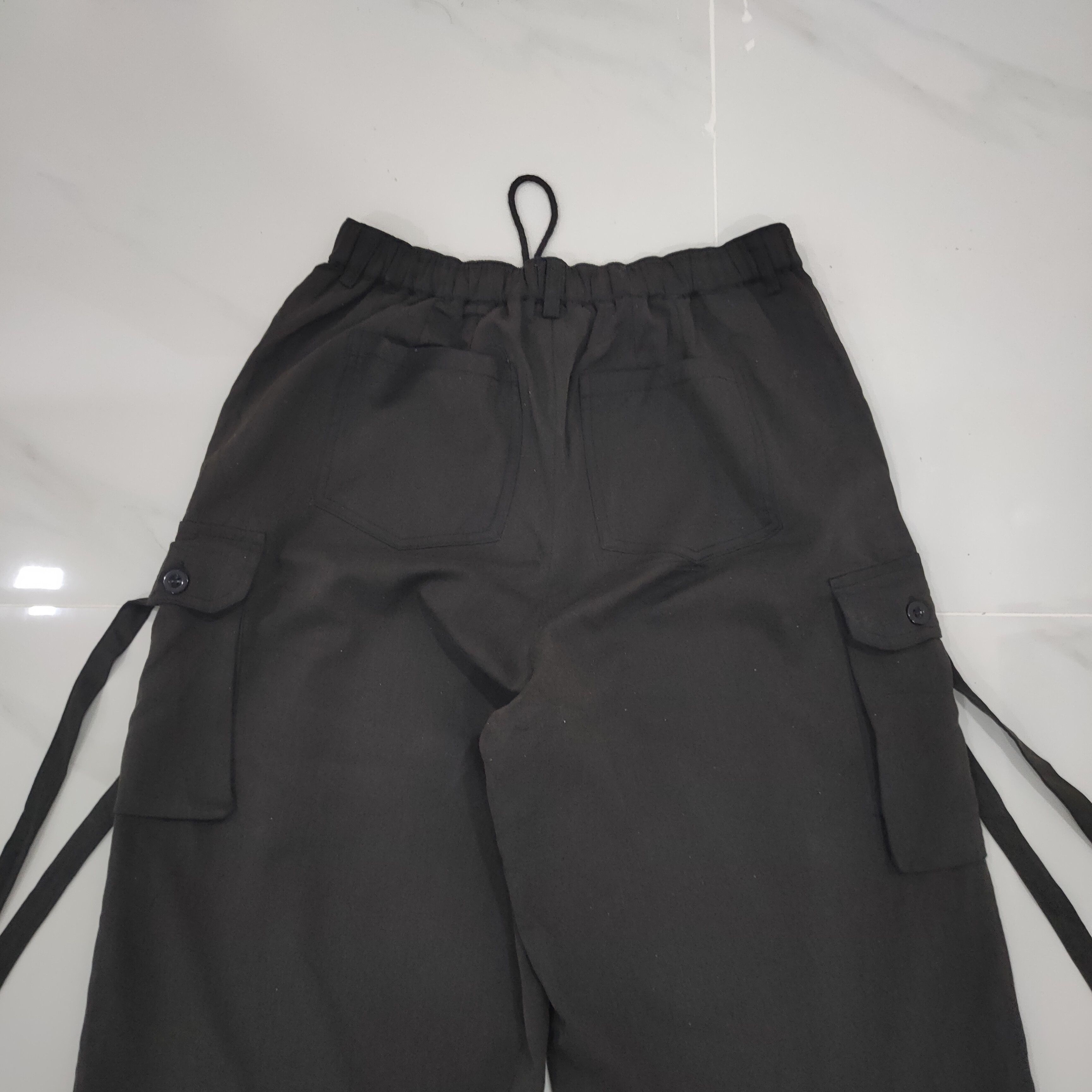 Japanese Brand CASPER JOHN FADED BLACK BONDAGE CARGO PANTS Size US 30 / EU 46 - 10 Thumbnail