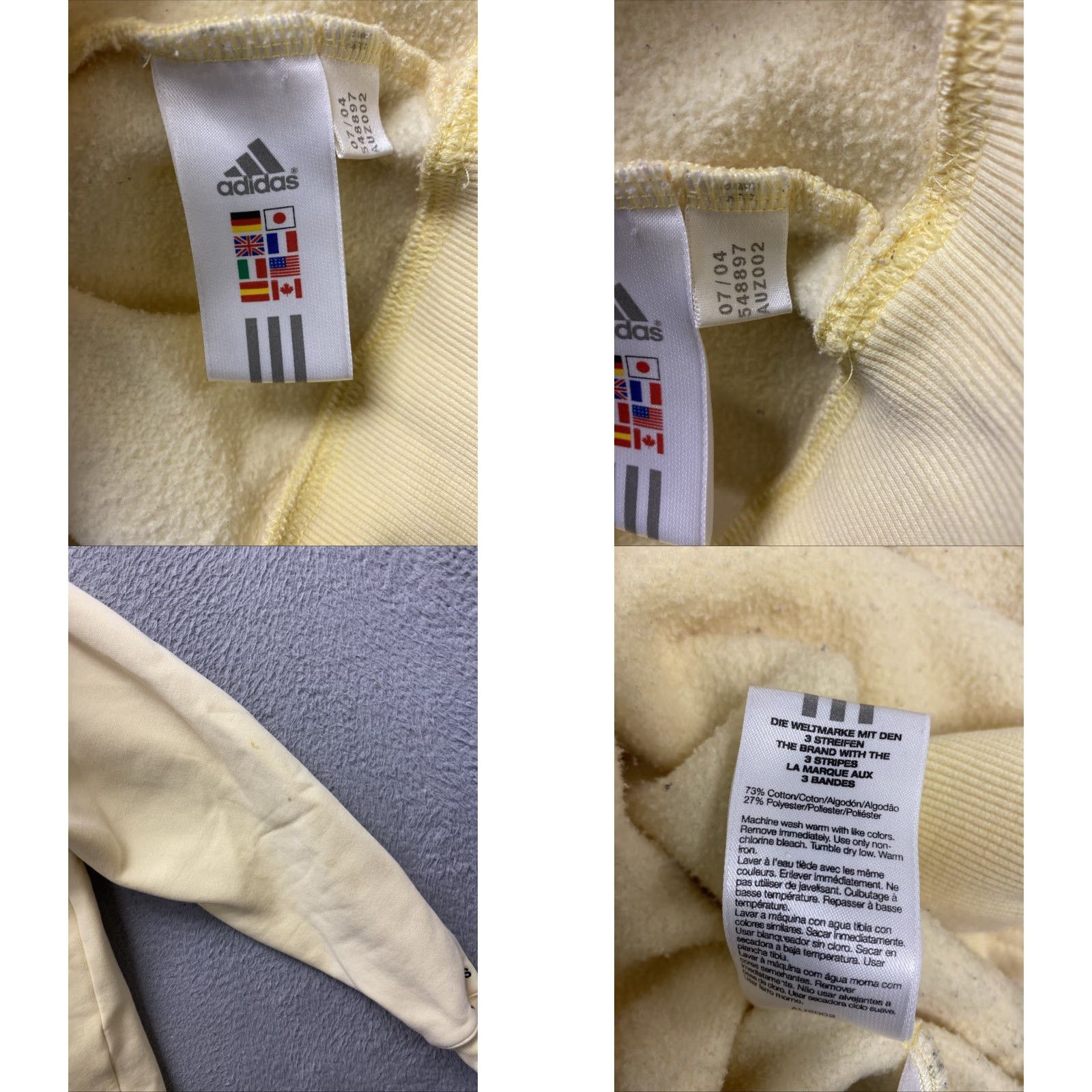 Adidas Adidas Hoodie Sweatshirt M Unisex Regular Pullover Slim Fit Yellow Logo - Athleisure Mens Womens Size US M / EU 48-50 / 2 - 8 Thumbnail