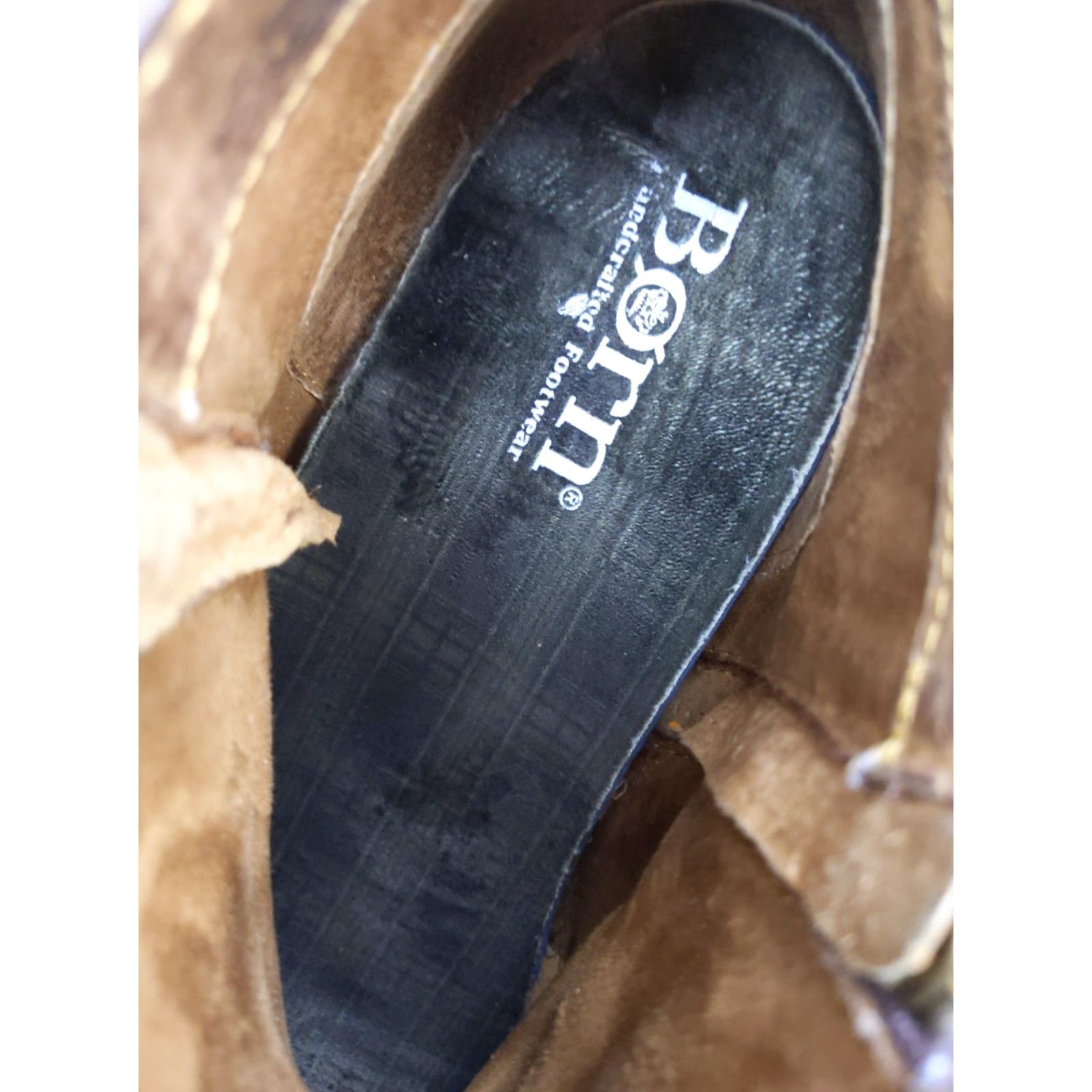 Born Born Boots Womens 11 Brown Leather Ankle Zip Casual Flat Booties F51877 Size US 11 / IT 41 - 6 Thumbnail