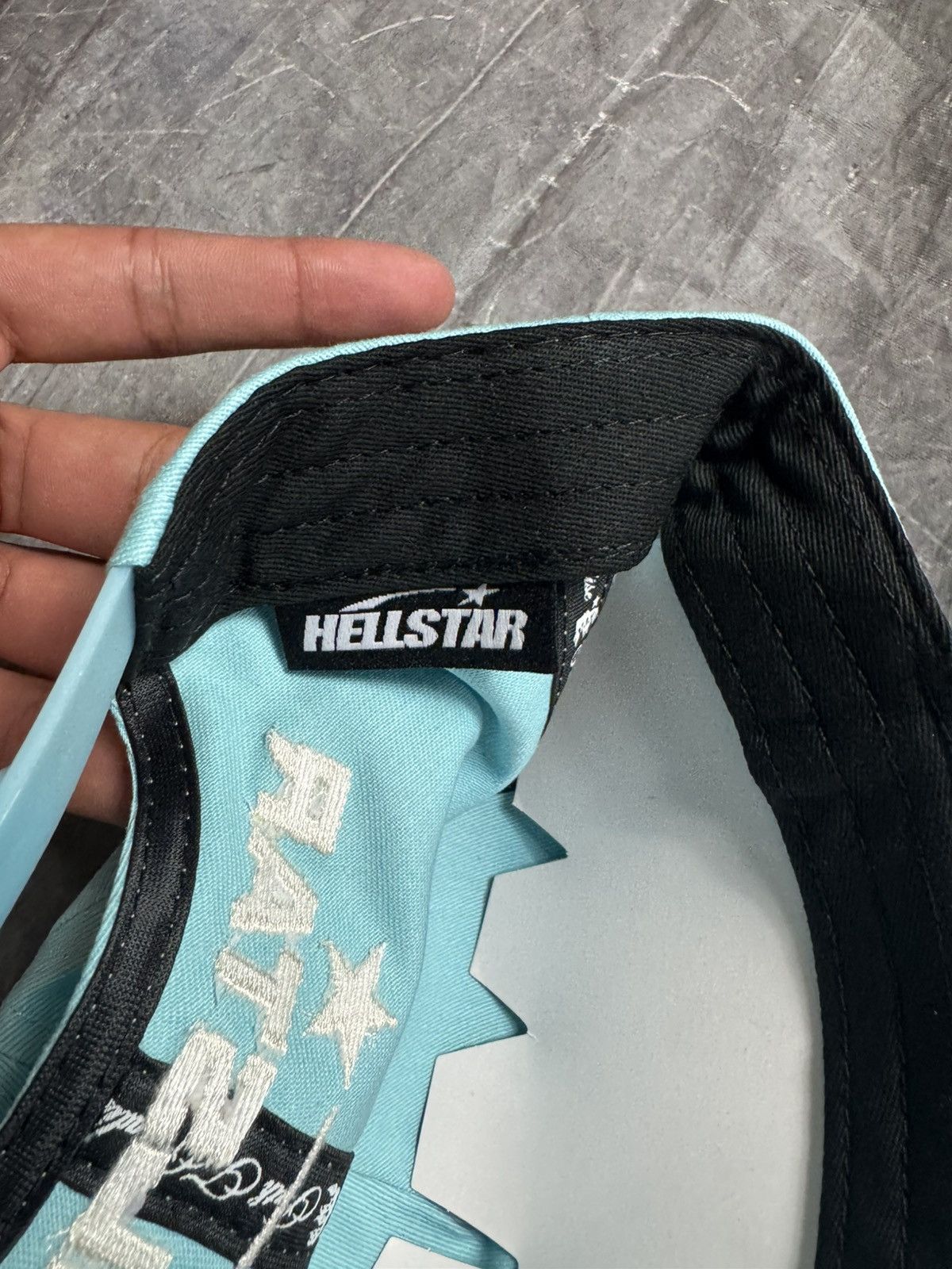 HELLSTAR Hellstar Logo Snapback Hat in Baby Blue Size ONE SIZE - 6 Thumbnail