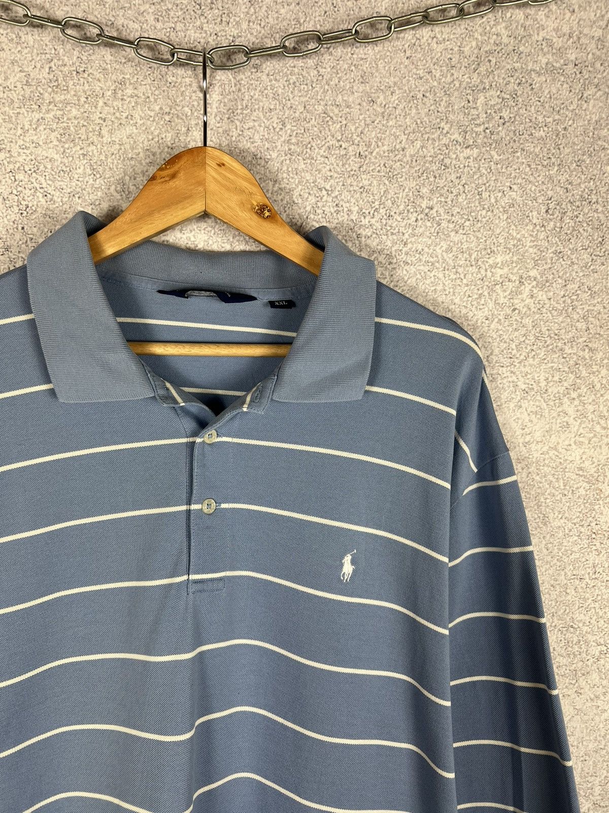 Vintage Vintage Polo Ralph Lauren Striped Rugby Shirt Polo Tee Size US XXL / EU 58 / 5 - 2 Thumbnail