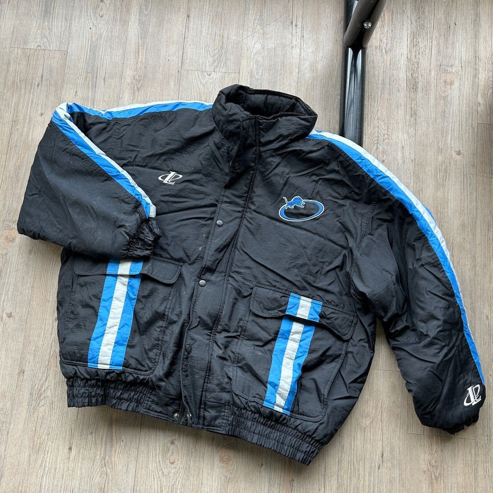 image of Vintage | Detroit Lions Logo Athletics Pro Line Jacket 3Xl in Black, Men's (Size 2XL)