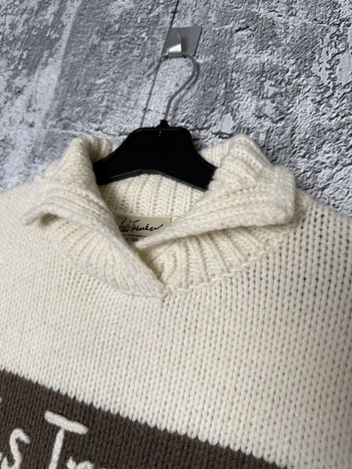 Vintage Luis Trenker Cream Wool Blend Knitted Shawl Collar Sweater Size XS / US 0-2 / IT 36-38 - 7 Thumbnail