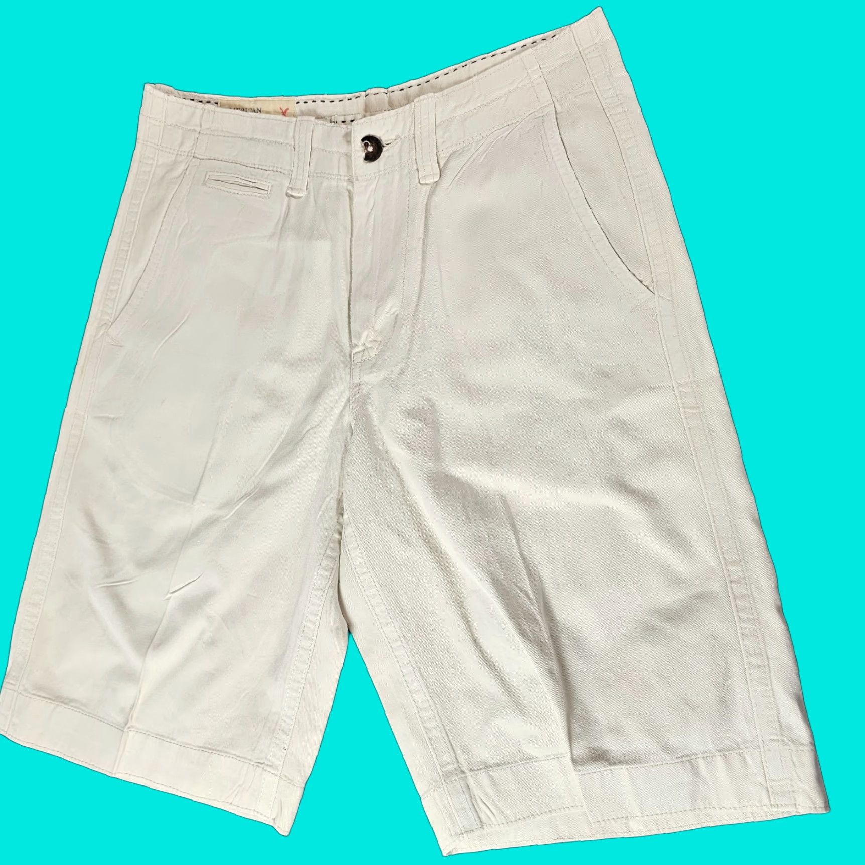 American Eagle Outfitters American Eagle Outfitters Shorts Men 28 Beige Flat Front Chino Cotton Stretch Mens Size US 28 / EU 44 - 1 Thumbnail