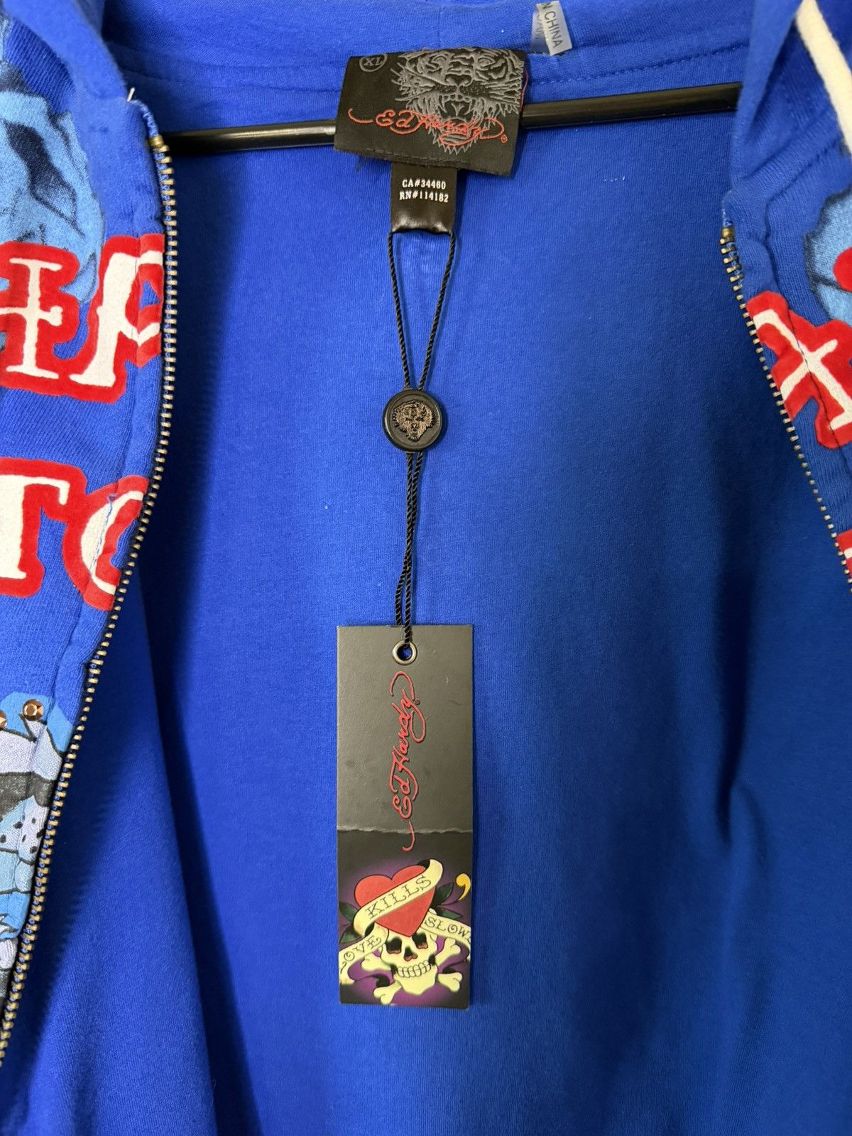 Ed Hardy Ed Hardy 10 Platinum Snake & Shoots Rhinestone Zip Hoodie XL Size US XL / EU 56 / 4 - 7 Thumbnail