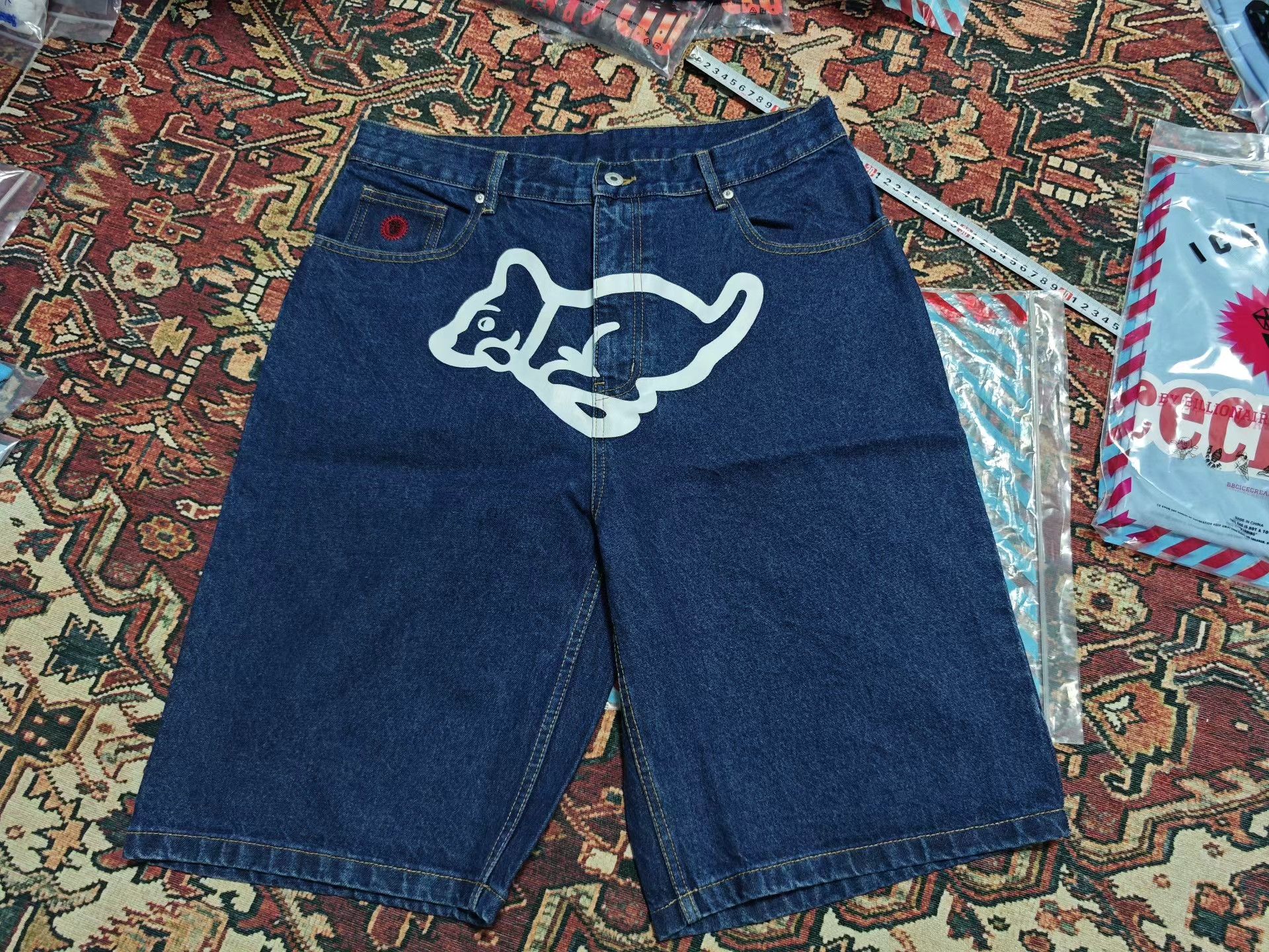 Billionaire Boys Club Billionaire Boys Club Flying Dog Denim Shorts Size US 34 / EU 50 - 1 Thumbnail
