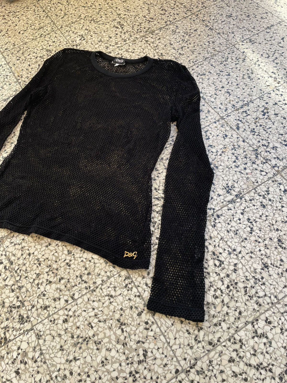 Dolce & Gabbana Dolce Gabbana Vintage Mesh LongSleeve Top Black, Size M Size M / US 6-8 / IT 42-44 - 3 Thumbnail