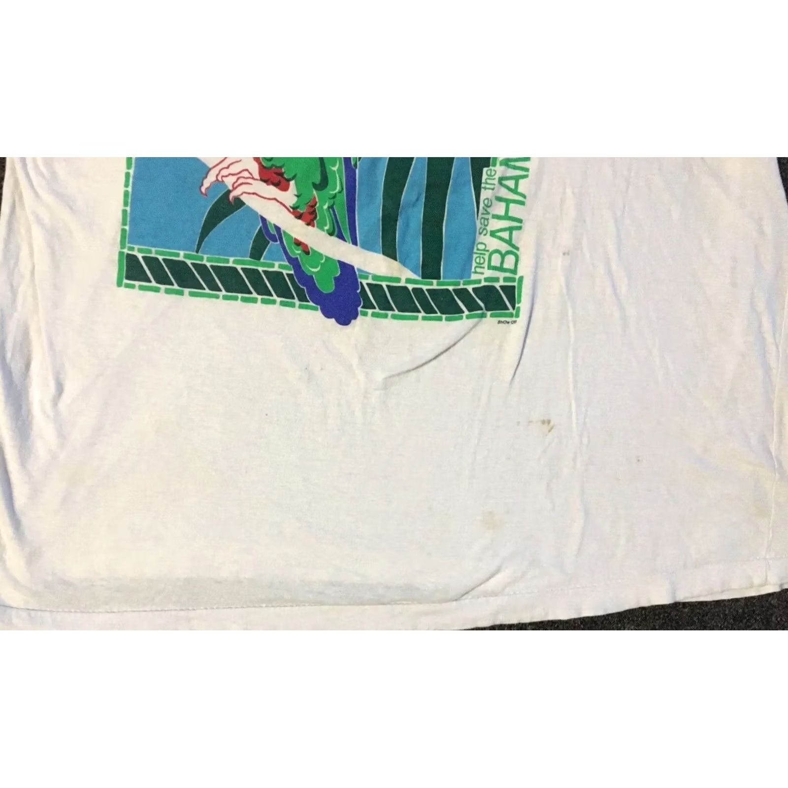 Vintage VINTAGE Parrot Shirt S M Boxy Art Nature Surf Beach Grunge 90s White Mens T-Shirt Short Sleeve Size US S / EU 44-46 / 1 - 4 Thumbnail