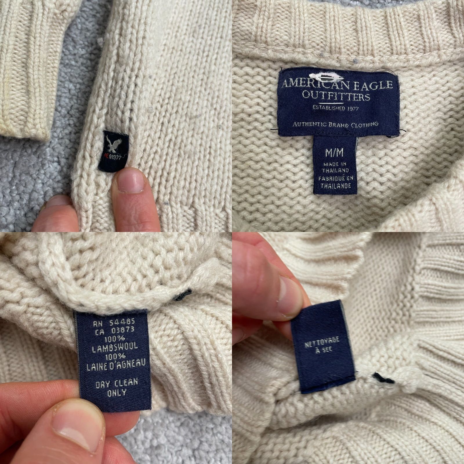 American Eagle Outfitters American Eagle Outfitters Pullover Sweater Men Medium Beige Fair Isle Knit Regular Fit Size US M / EU 48-50 / 2 - 8 Thumbnail